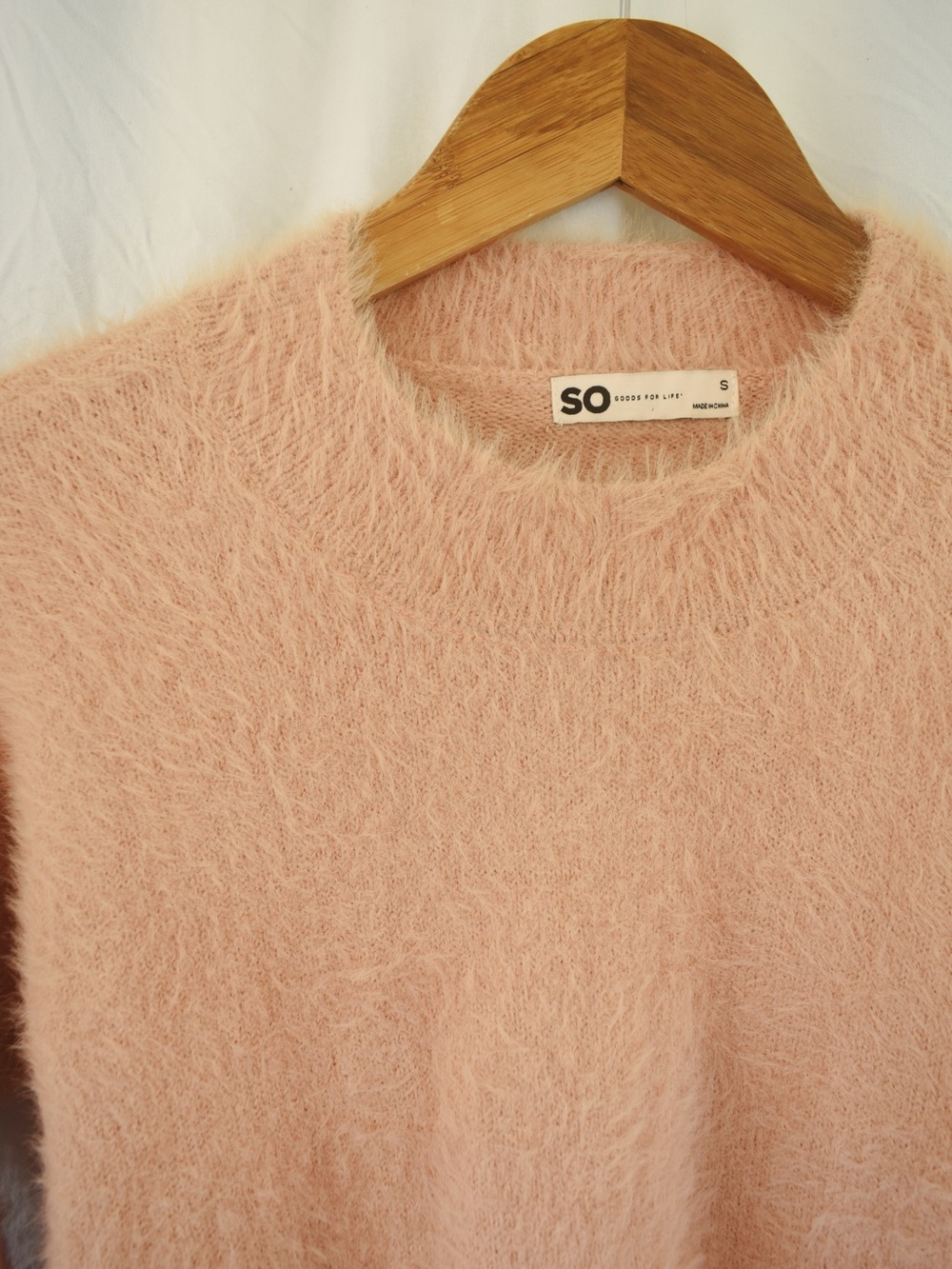 SO Blush Pink Fuzzy Crew Sweater - Picture 2 of 5